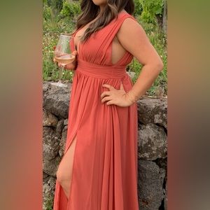 Lulu’s heavenly hues rusty rose medium maxi dress